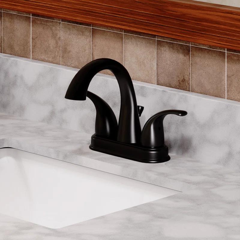 2 Handle Bathroom Faucet with Drain