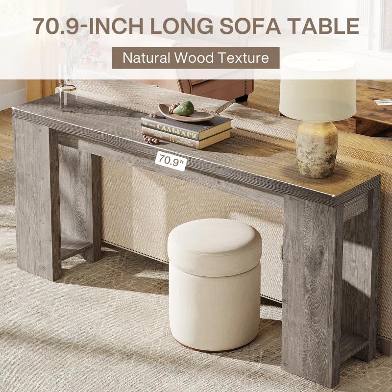 Millwood Pines 70.9" Console Table For Entryway, Farmhouse Wood Sofa Couch Tale