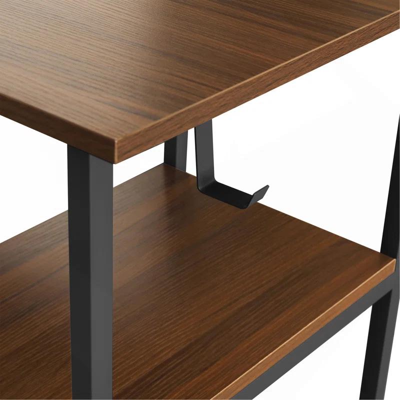 17 Stories Techni Mobili L-Shape Home Office Two-Tone Desk With Storage