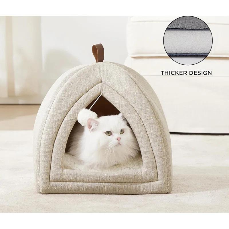 Tucker Murphy Pet™ The Cat Beds for Indoor Cats - 2 in 1 Cat Cave for Kittens and Small Pets, Cat Hideaway with Non-Slip Bottom,16 inches