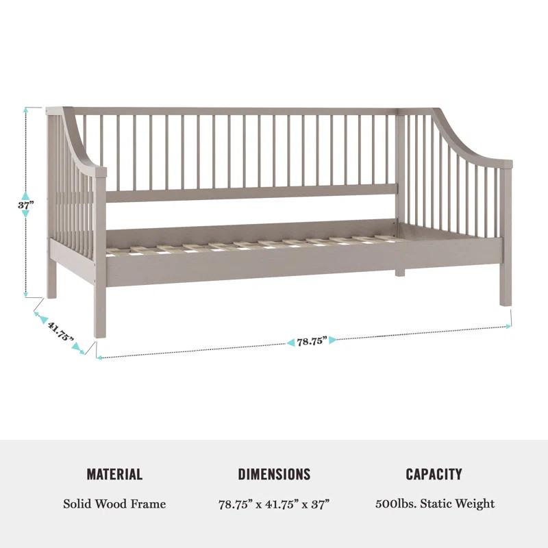 Martha Stewart Martha Stewart Neely Wooden Platform Daybed With Spindles And Wood Slat Foundation