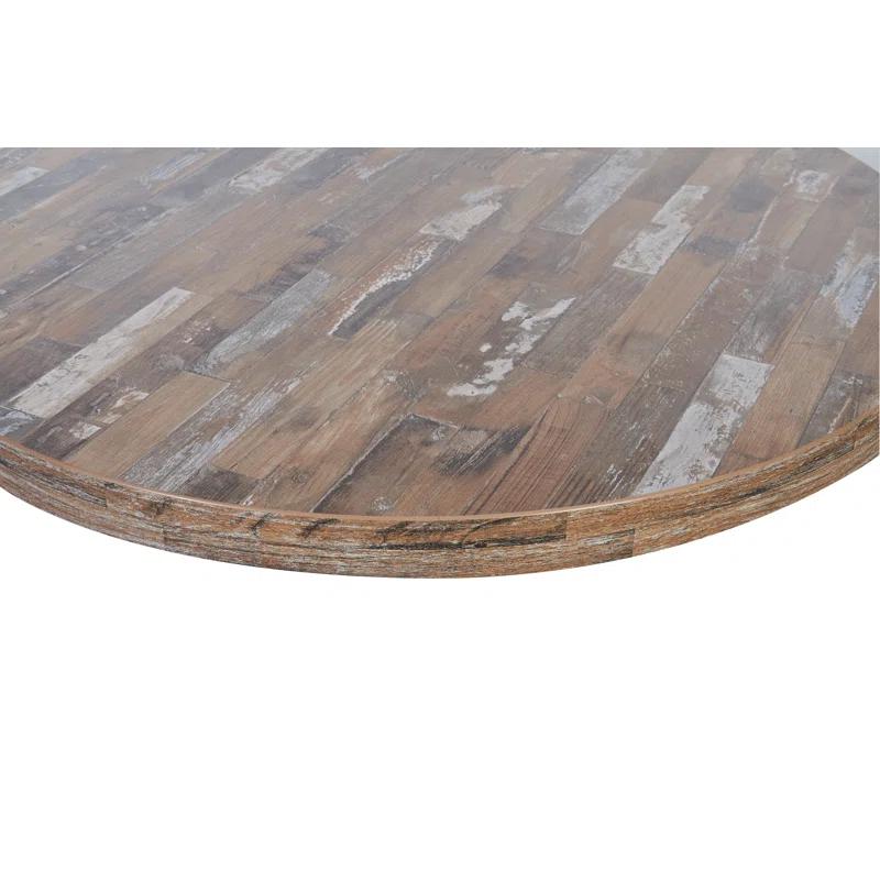 BFM Seating Midtown Planked Pine 45" Round Indoor Table top 2" Thickness