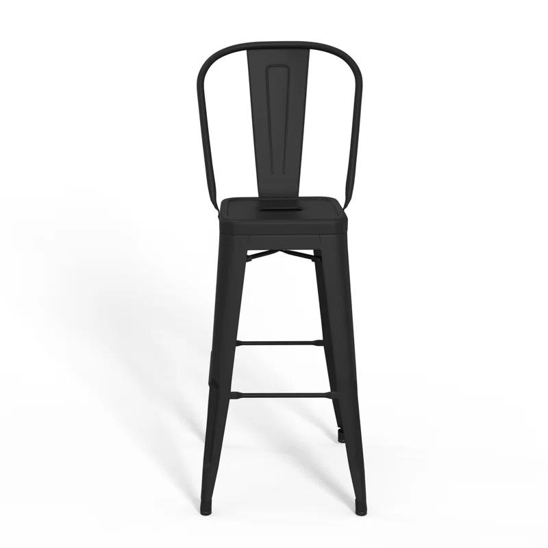 Simpli Home Fletcher Counter Stool with Metal Frame (Set of 2)