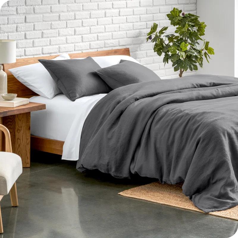 Bare Home Modern & Contemporary 100% Linen Duvet Cover Set