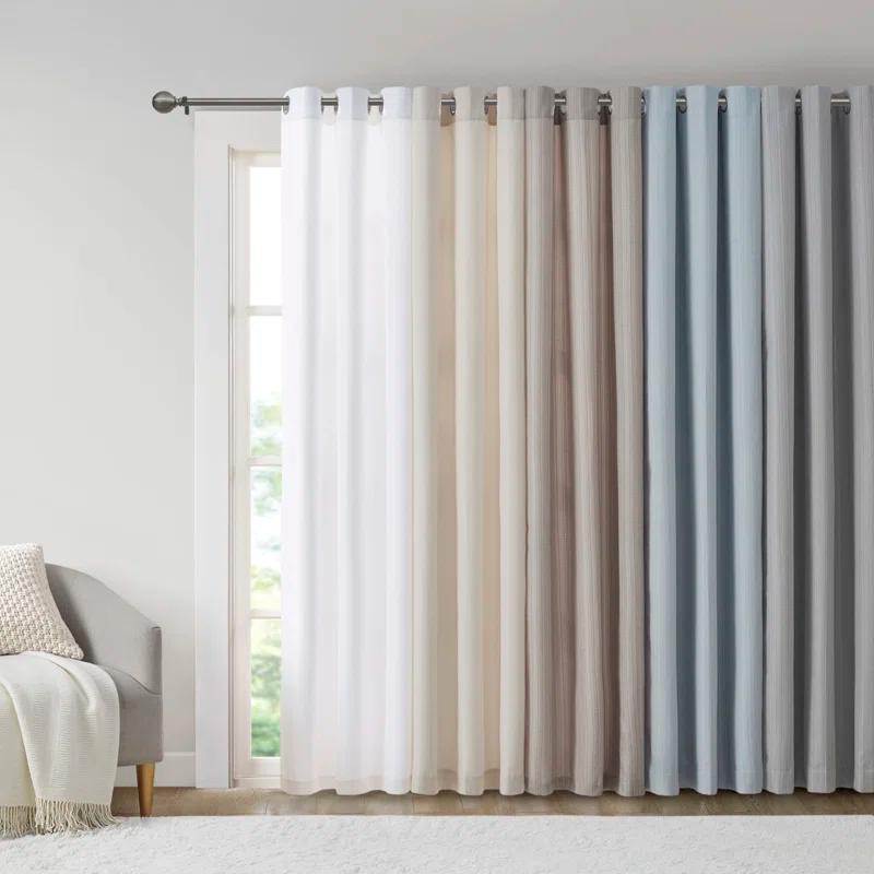 Madison Park Galen Basketweave Room Darkening Curtain Panel Pair (Set of 2)