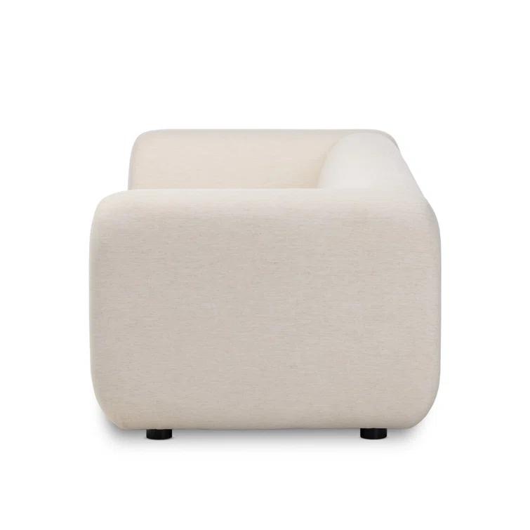 Nara 96'' Off-White Linen Tuxedo Arm Sofa