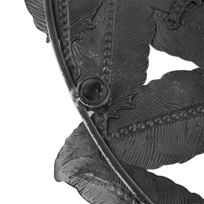 Dakota Fields Textured Feather 3-Piece Metal Disc Wall Decor Set