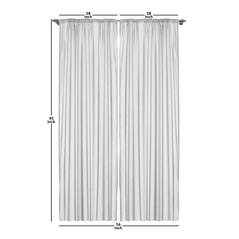 Ambesonne Mint Polka Dot Semi-Sheer Rod Pocket Curtain Panels (Set of 2)