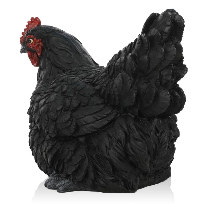 Alpine 8"H Indoor/Outdoor Resting Hen Garden Statue