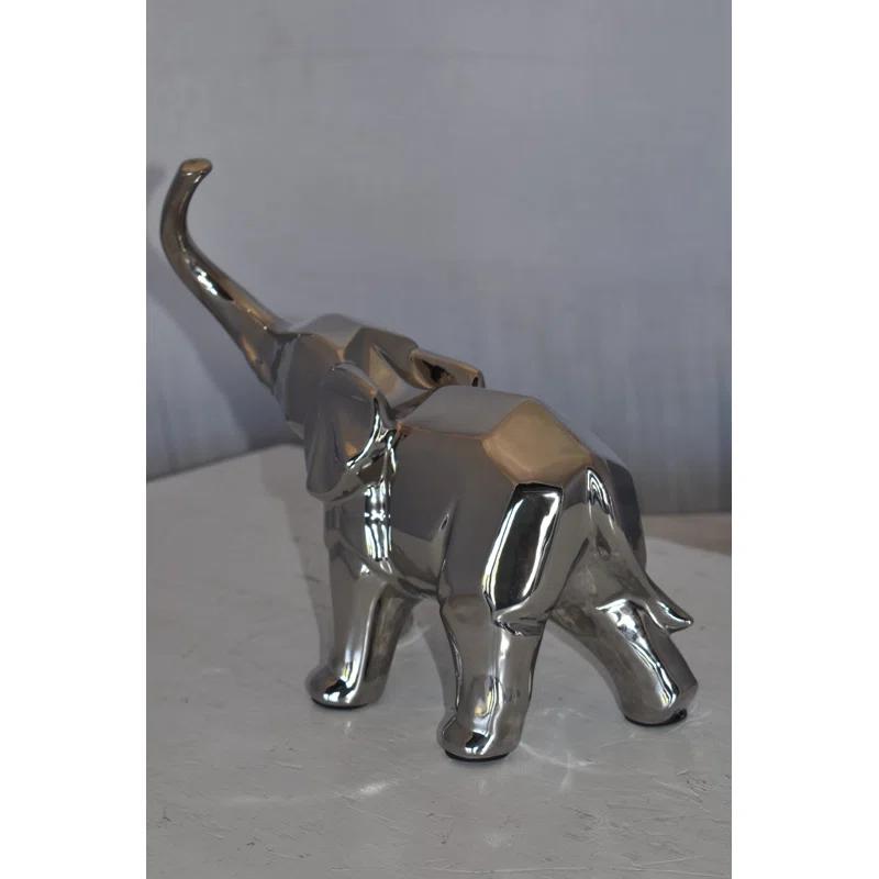 Elephant Statue Modern Art Ceramic Size: 15" x 14" x 10"H
