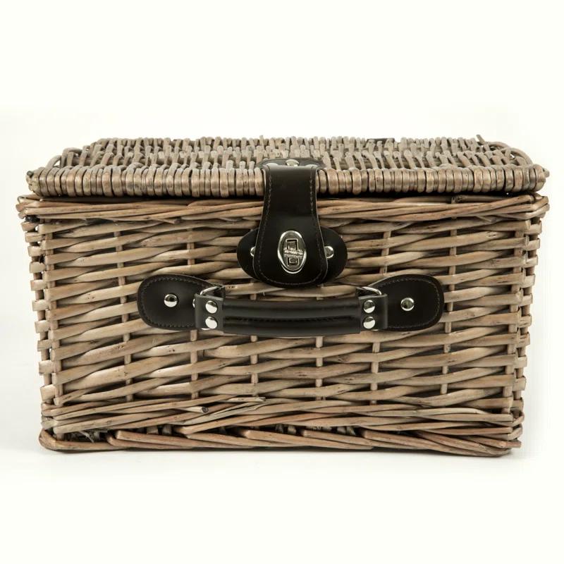 Picnic Time Catalina Wicker Picnic Basket with Picnic