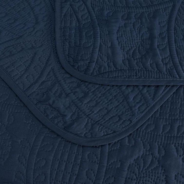 Chezmoi Collection Austin Microfiber Reversible 3-Piece Coverlet / Bedspread Set