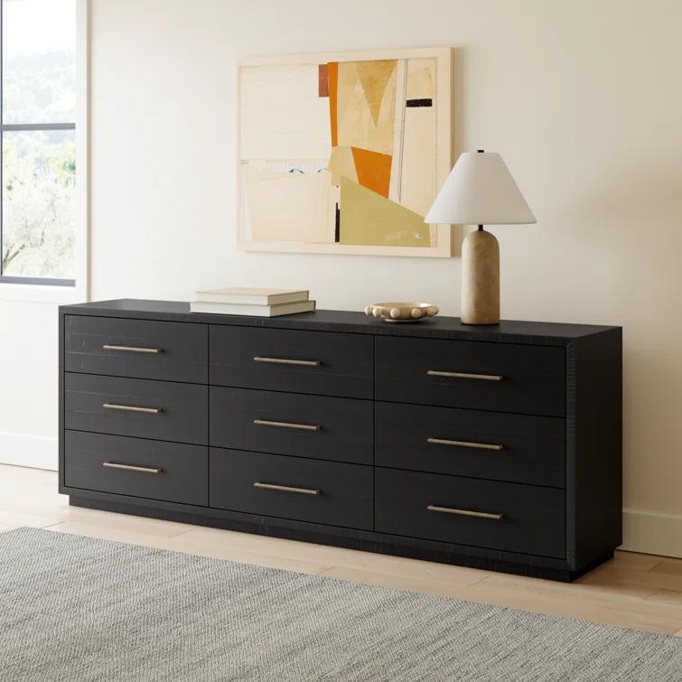 Alexa Burnished Pedestal 9-Drawer Dresser (88”)