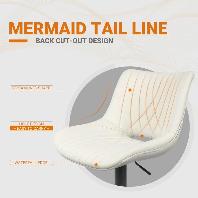 Adjustable Swivel Counter Stools with Back (Set of 2)