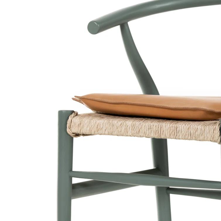 Ivory Natural Wood Wishbone Arm Chair