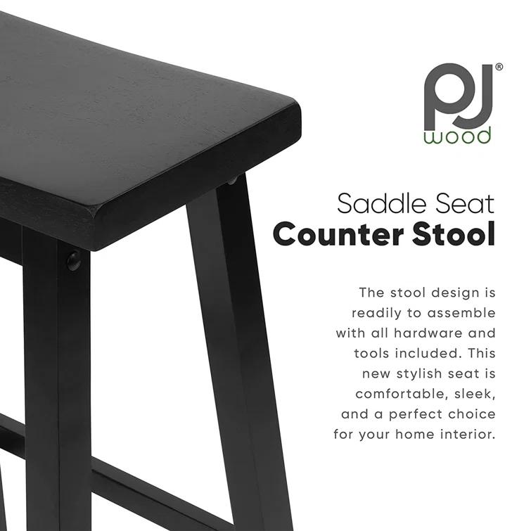 PJ Wood Solid Wood Accent Stool