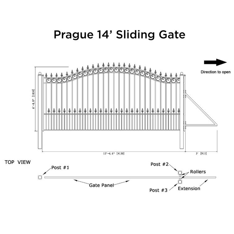 ALEKO Prague Black Metal Gate
