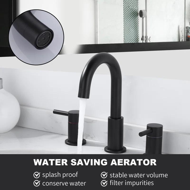 iVIGA VBA90B Bathroom Faucet 3 Hole With 360° Swivel Spout And 2 Handle Design