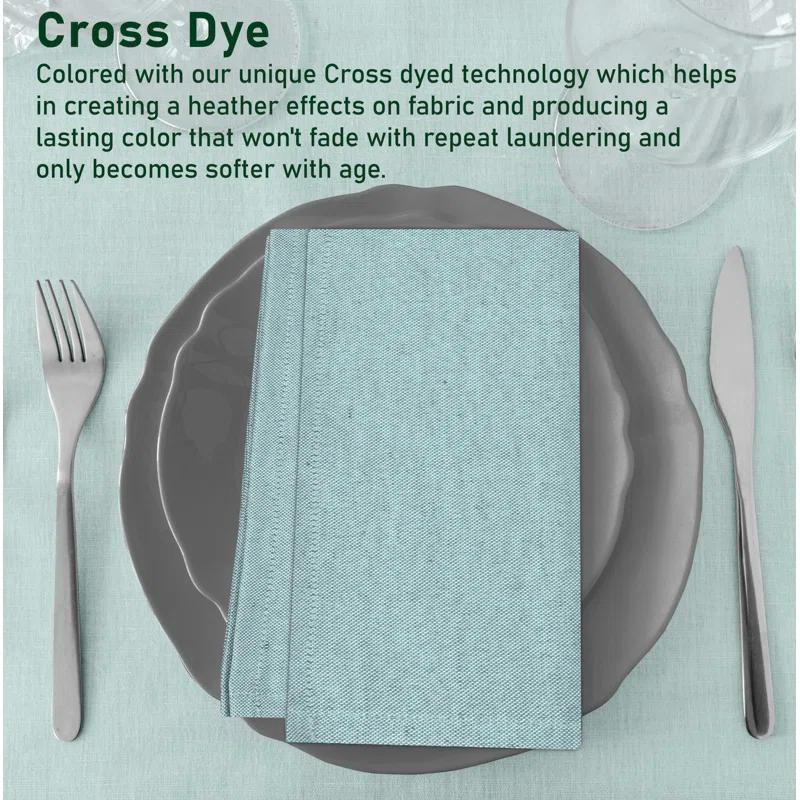 Ruvanti Poly Cotton Square Cloth Napkins Chambray Fabric (Set of 12)