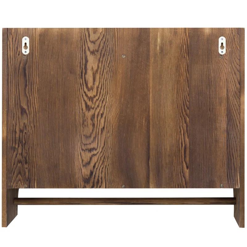 Solid Wood Wall Mounted Bathroom Shelves with Towel Bar