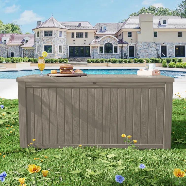 Emperic Design Emperic Design 61'' W 180 Gallons Water Resistant Resin Lockable Deck Box