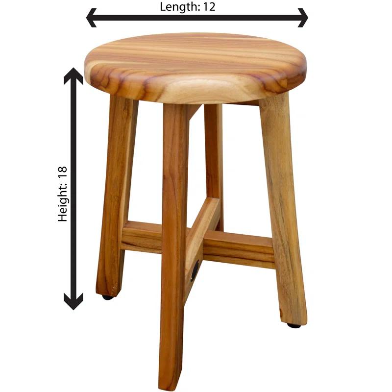 EcoDecors Shoji Teak Shower Stool 18" High Solid Teak Wood Shower Stool/Seat in Earthy Teak & Reviews | Wayfair