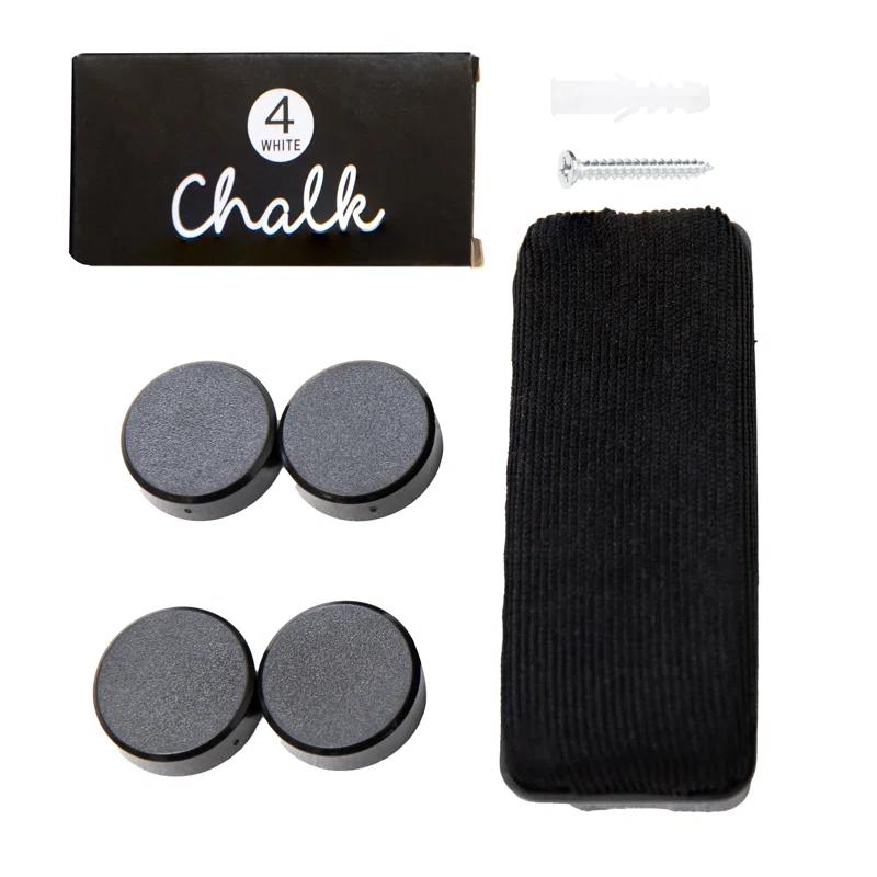 Inbox Zero Round Magnetic Wall Chalkboard With Rustic Brown Frame