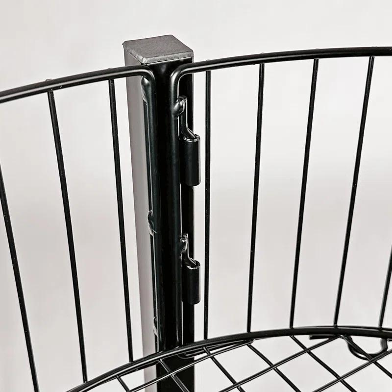 Azar Displays Three-Tiered Large Black Wire Bin