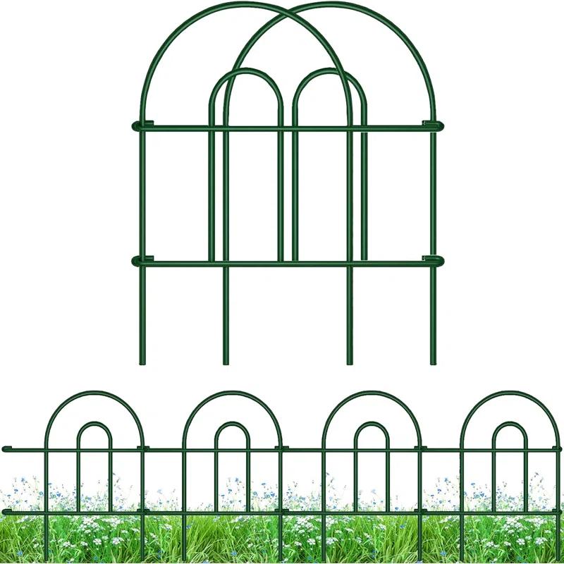 Amagabeli 35panels Decorative Garden Fence 18inchl x 50ft Border Animal Barrier Fence Border Green Thicken