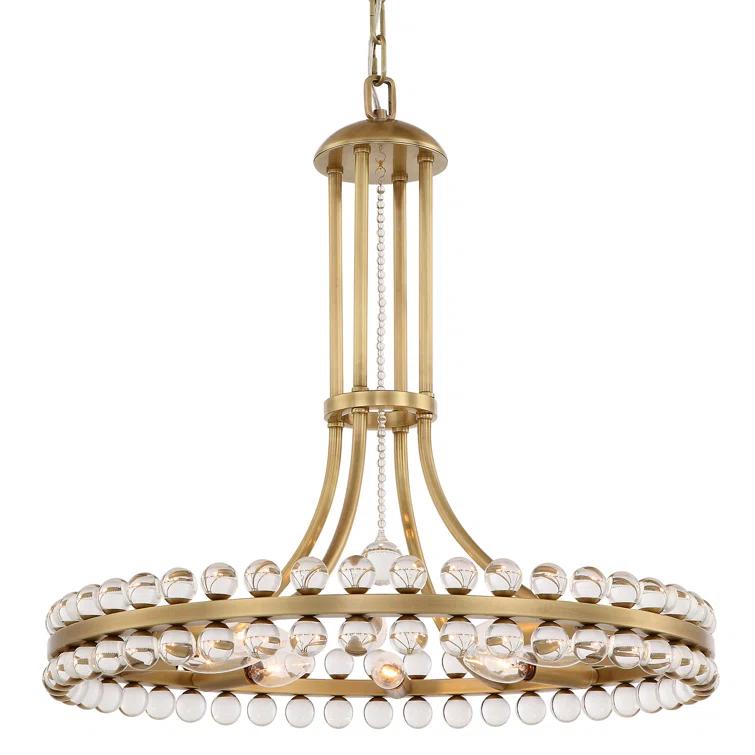 Twelve Light Chandelier-Aged Brass Finish    -Traditional Installation Crystorama Lighting Clo-8899-Ag