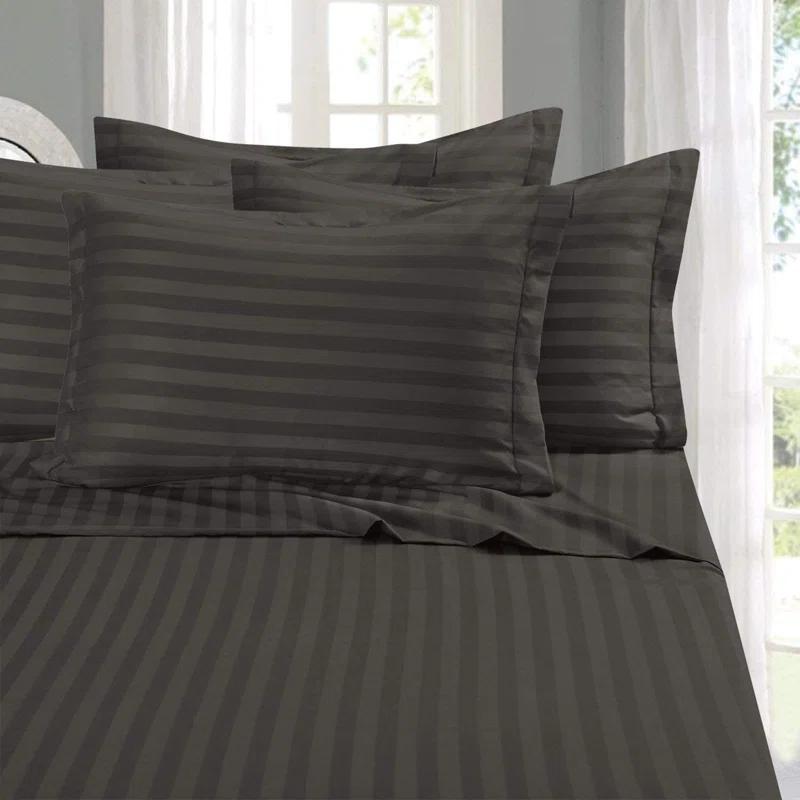 ELEGANT COMFORT Percale Striped Sheet Set