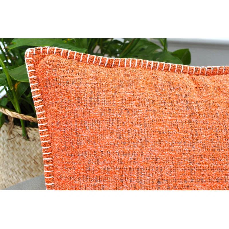 Oveesha Tassel Soft Chenille Throw Pillow Covers With Stitched Edge (Set of 2)