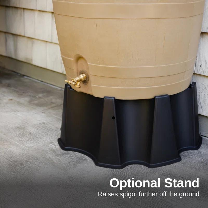 RTS Companies RTS Companies 50 Gallons Weather Resistant Plastic Drainable Rain Barrel