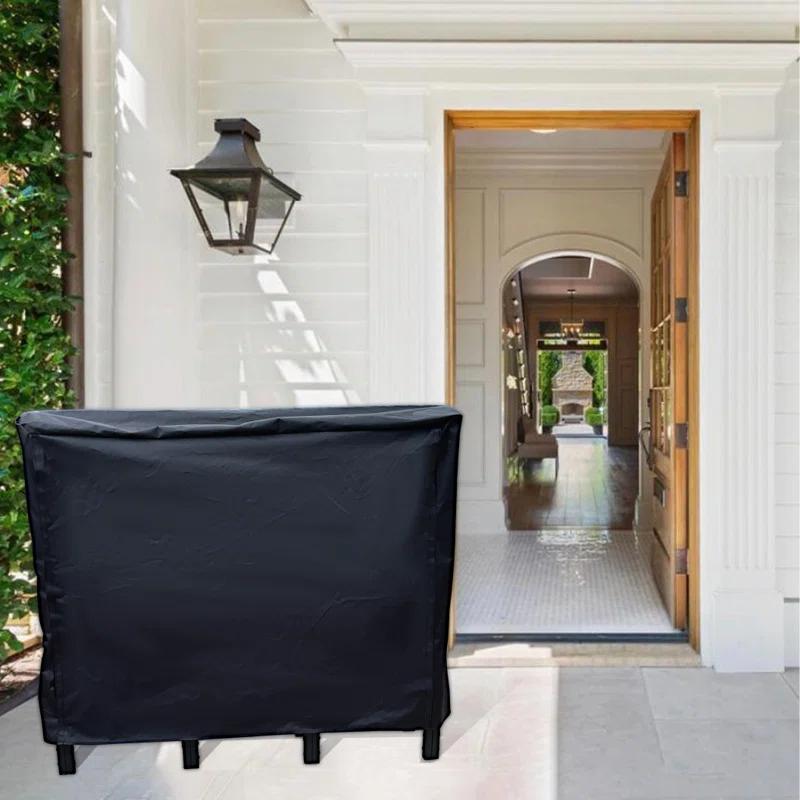 Arlmont & Co. 4Ft Heavy Duty Matte Black Firewood Rack For Indoor/Outdoor Use