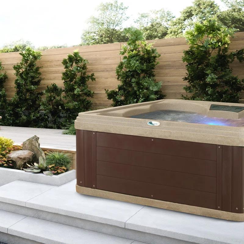 Aqualife® by Strong Spas® Ariana™ 6-Person 30-Jet Lounger Hot Tub Spa with Built-In Ice Bucket, 5 BHP 2-Speed Pump, LED Lighting, 4kW Stainless Steel Heater and Ozonator, Insulated Cover Included & Reviews | Wayfair