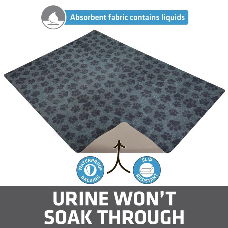 Drymate Cat Litter Mat for Litter Box, Protective & Decorative - Absorbent, Waterproof, Machine Washable