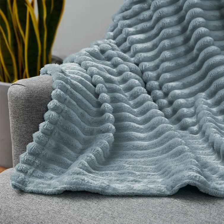 Nestl Nestl Cut Plush Cozy Throw Blanket - Fuzzy Warm Fleece Bed Blankets - Throws for Sofa, Bed, and Couch