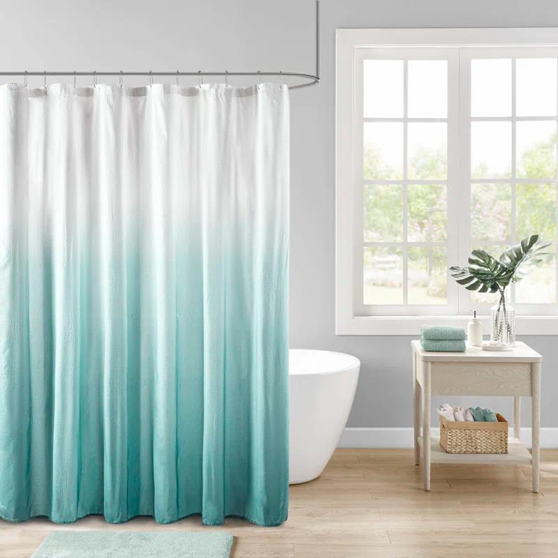 Madison Park Ara Ombre Printed Seersucker Single Shower Curtain