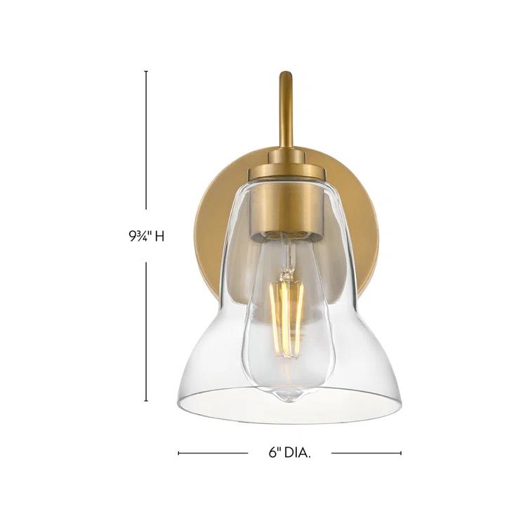 Lark Vera Single Light Bath Vanity Wall Sconce with Clear Bell-Shaped Glass | Wayfair