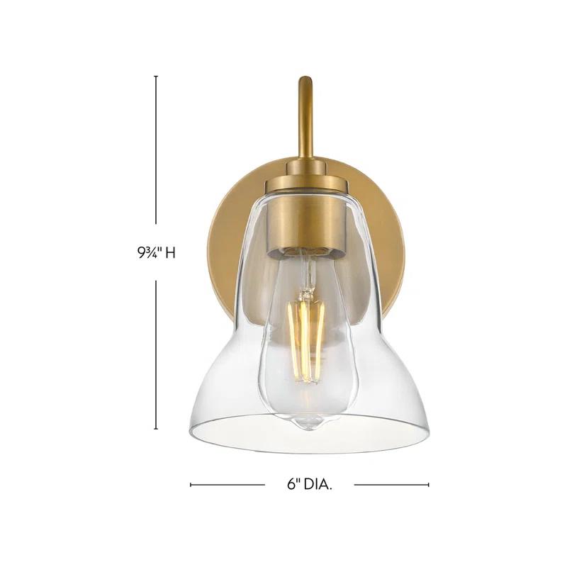 Lark Vera Single Light Bath Vanity Wall Sconce with Clear Bell-Shaped Glass | Wayfair