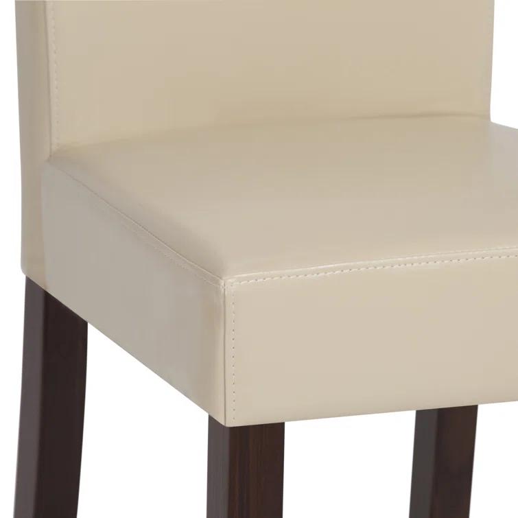 Simpli Home Acadian 7-Piece Dining Set with Solid Hardwood Table and 6 High-Back Upholstered Chairs