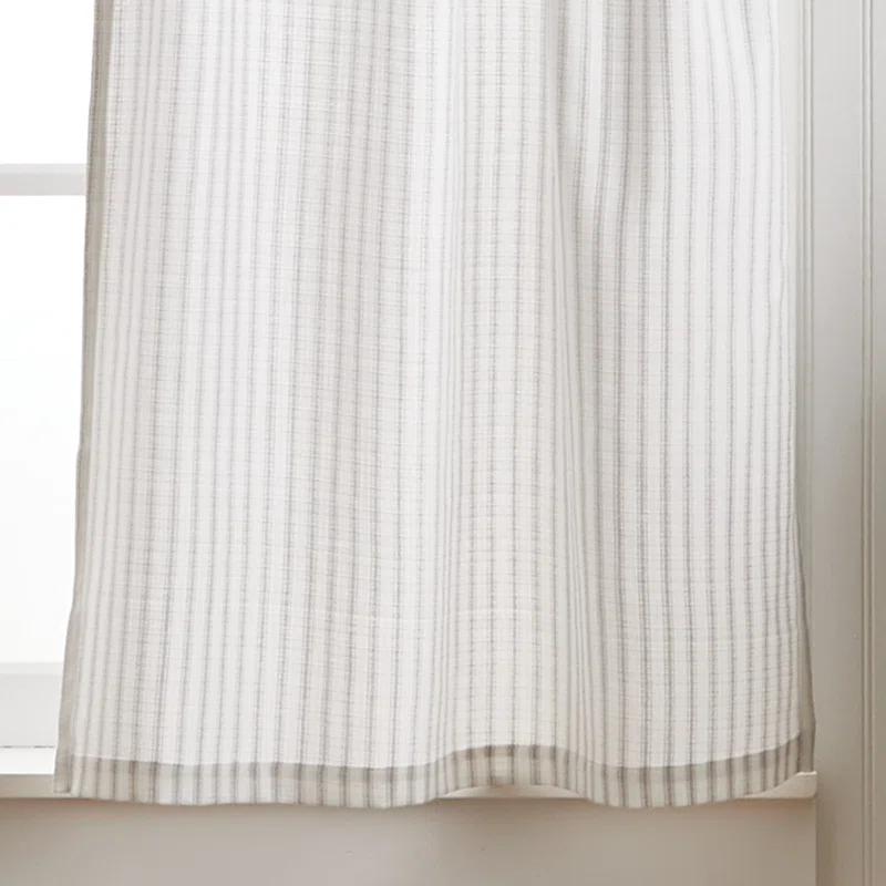 Martha Stewart Ticking Stripe Indigo Tier & Valance Set