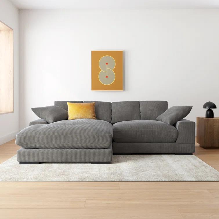 Plunge Sectional Charcoal-Color:Dark Grey,Style:Transitional