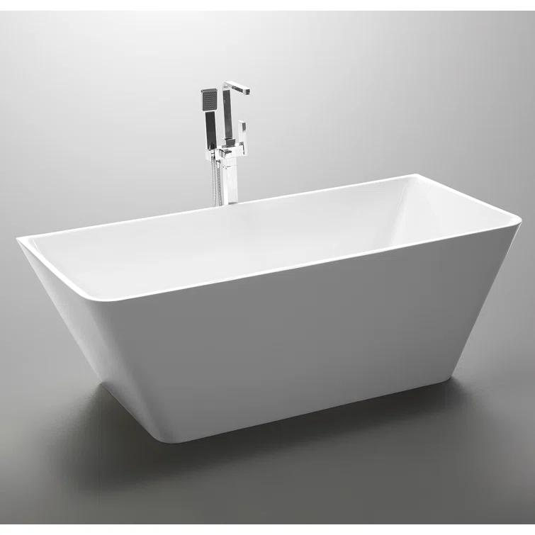 ANZZI 67'' x 31.5'' Freestanding Soaking Acrylic Bathtub FT-AZ099