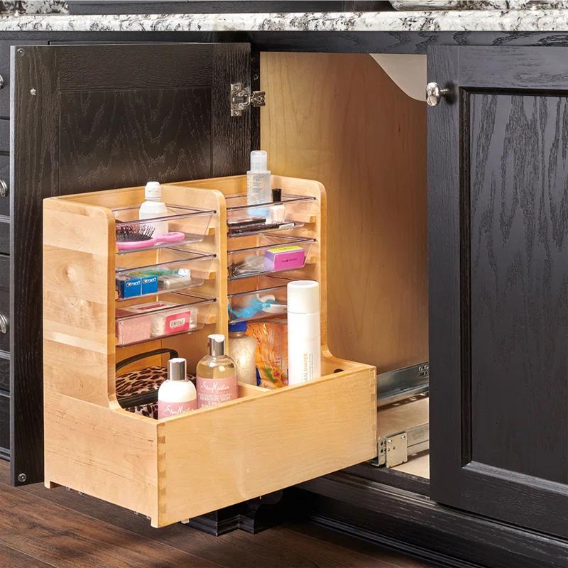 Rev-A-Shelf Rev-A-Shelf Wood Vanity Base Cabinet Organizer w/ Soft-Close