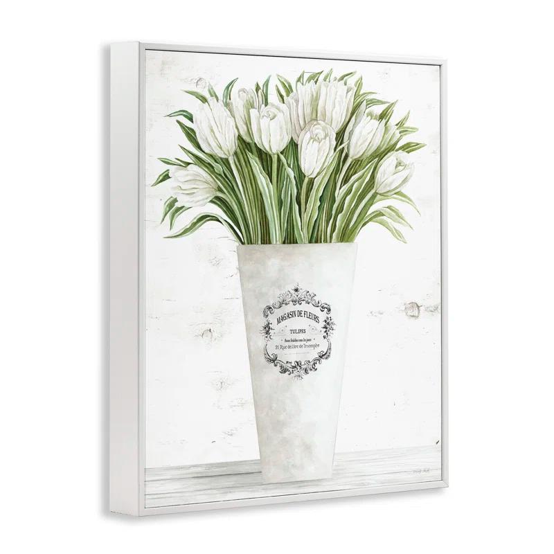 Stupell Industries Tulip Bouquet in Parisian Vase Floral Arrangement by Cindy Jacobs - Graphic Art Print
