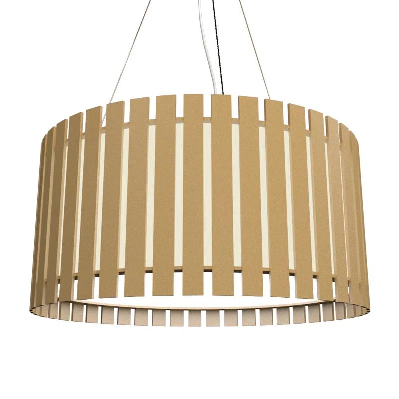 Wood Dimmable LED Drum Chandelier