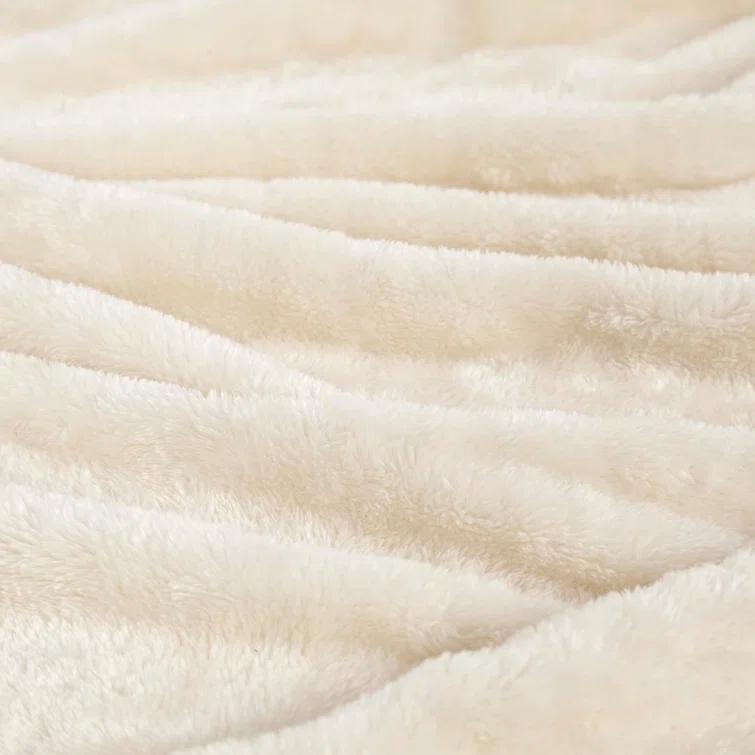Superior Superior Solid Polyester Reversible All-Season Fleece Throws Blanket