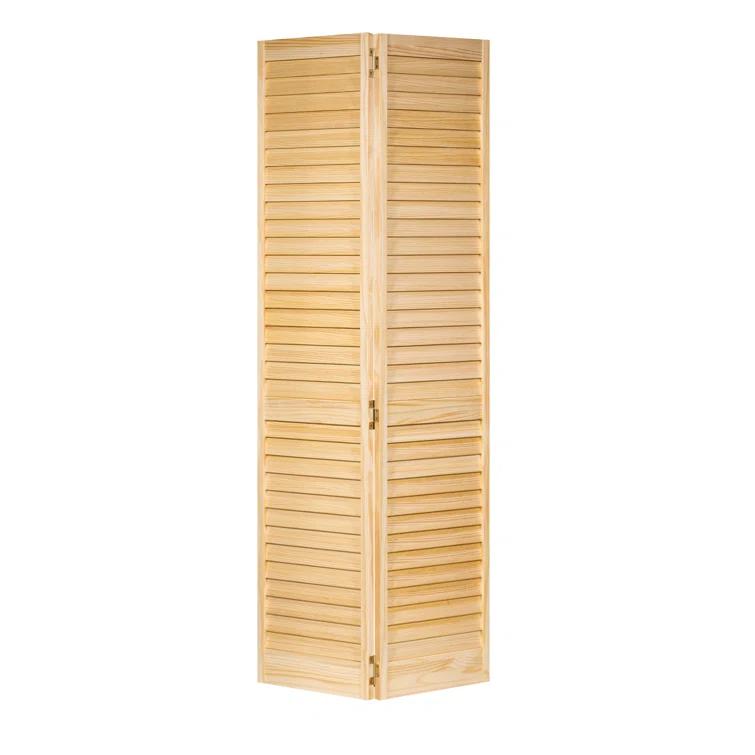 Kimberly Bay Louvered Wood Unfinished Plantation Bi-Fold Door