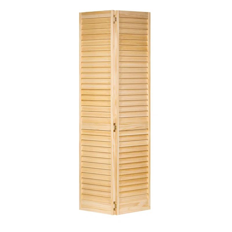 Kimberly Bay Louvered Wood Unfinished Plantation Bi-Fold Door